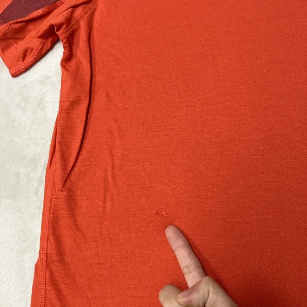 Ibex Merino Weightless Wool Orange T Shirt Hiking Merino Base Layer Mens S